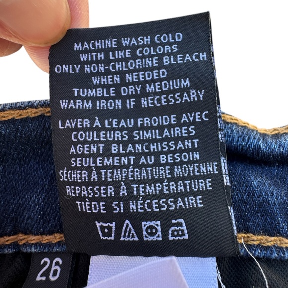 🩳 Hudson Amelia Rolled Cuffed Knee Mid-Rise Indigo Denim Bermuda Shorts Sz 26 - Picture 13 of 15